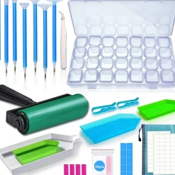 70 PCS 5D Diamond Painting Tools Kit with Embroidery Box and Roller