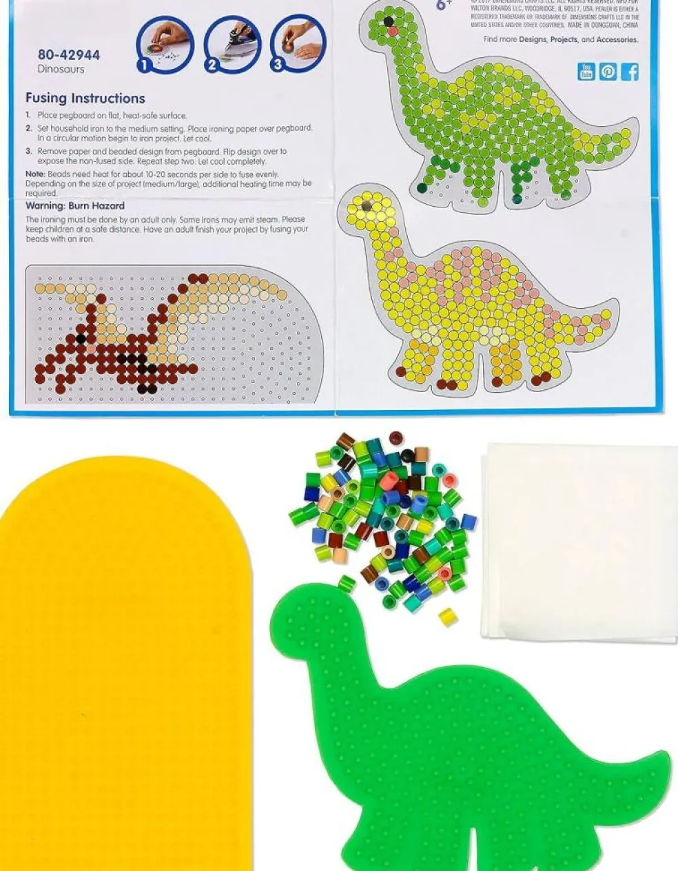 5004pcs Dinosaur Perler Bead Craft Kit, Fuse Beads Bucket Activity Set with Pegboards, Pattern Sheets & Ironing Paper for Kids DIY Art Projects Ages 6+