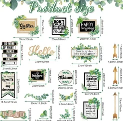 26PCS Eucalyptus Classroom Bulletin Board Set – Inspirational Motivational Cutouts & Positive Sayings Decor, Classroom Wall Accents for Back to School, Office, Nursery & Homeschool Decoration