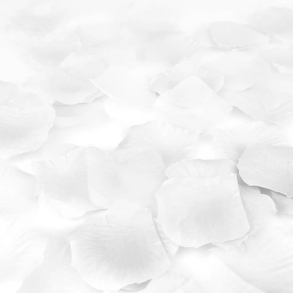 500 Pcs Exquisite White Rose Petals, Emulation Silk Rose Petals, Artificial Flower Petal