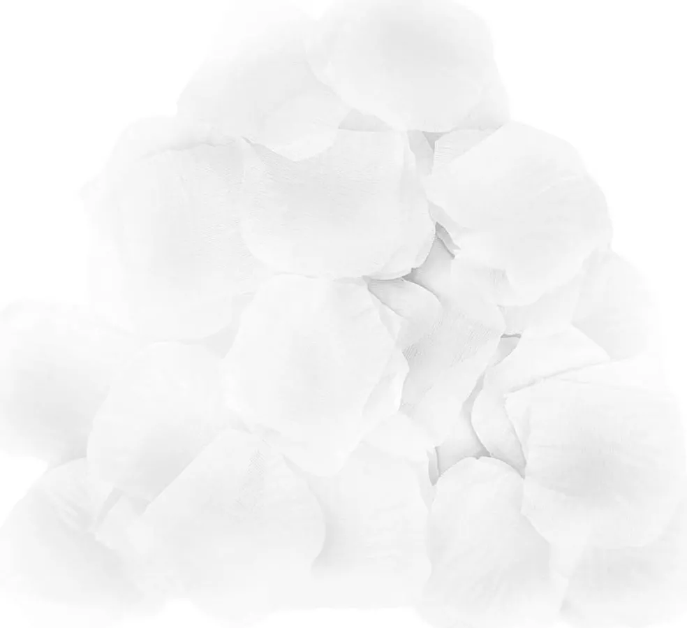 500 Pcs Exquisite White Rose Petals, Emulation Silk Rose Petals, Artificial Flower Petal
