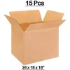 15 pcs Extra Large Corrugated Shipping Boxes 24 x 18 x 18 Inch for Packing and Storage
