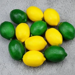 12 Pcs Fake Lemons Limes - (6 Green+6 Yellow)