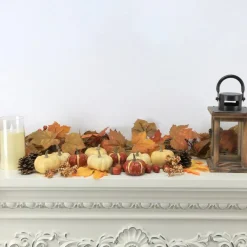 23Pcs Fake Pumpkins Fall Thanksgiving Decorations,Plastic Pumpkins with Acorns,Maple Leaves,Pine cones,Berries, Artificial Mini Pumpkin Decorating Harvest Home Decor Centerpiece Table Decorations