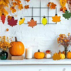 180Pcs Fall Leaf Paper Cutouts, 4 Inch Assorted Autumn Leaves Shape Die Cut Maple Oak Birch Leaves for Thanksgiving Classroom Bulletin Board Craft Party Wall Decorations