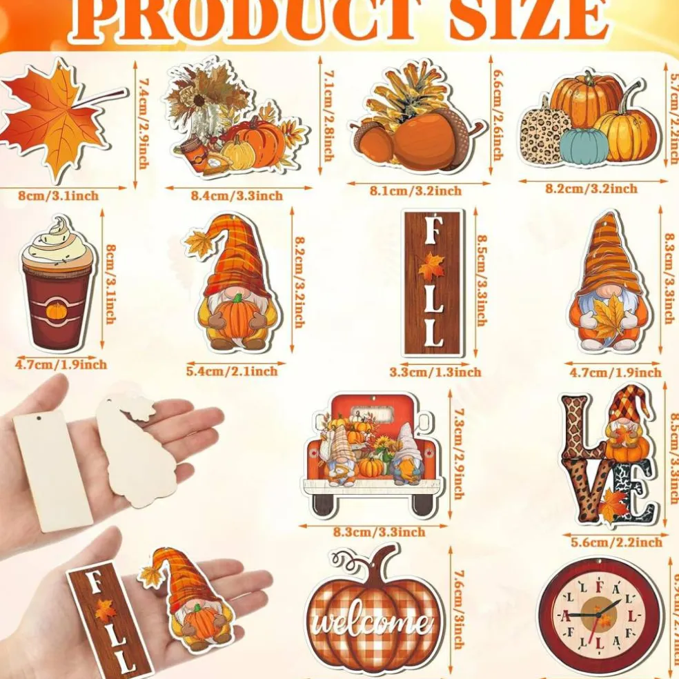36 Pcs Fall Ornaments for Tree Fall Thanksgiving Decorations(Cute Style)