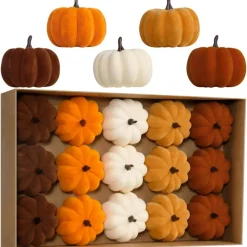 15PCS Fall Pumpkins for Indoor Autume Thanksgiving Home Decor