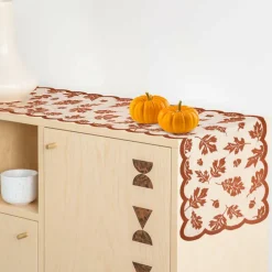 2 PCS Fall Table Runner, Lace Maple Leaf Table Runner, Autumn Thanksgiving Table Decor for Farmhouse Holiday Home Table Party Decoration - 13x72in