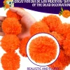 6 Pcs 5 Feet Long Strands Marigold Flowers Garland (Orange)
