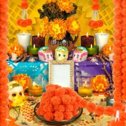 6 Pcs 5 Feet Long Strands Marigold Flowers Garland (Orange)