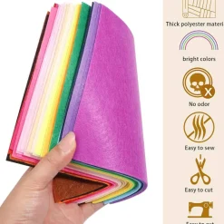 40PCS Felt Fabric Sheets 8x12 Inch Assorted Colors 1mm Thick Stiff Craft Felt Squares Nonwoven Fabric for DIY Sewing Patchwork Handmade Projects