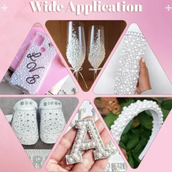 13000Pcs Flatback Pearls for Crafts White Assorted Sizes 2mm–10mm, Half Round Non Hotfix Pearl Beads with Tweezers and Picker Pen for DIY Crafting, Clothing, Tumblers, Nails, Shoes and Decorations
