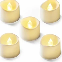 12Pcs Flickering Flameless Candle Battery Operated, 200+Hours Fake Electric LED Candles Tea Lights for Votive, Centerpiece Table Decorations