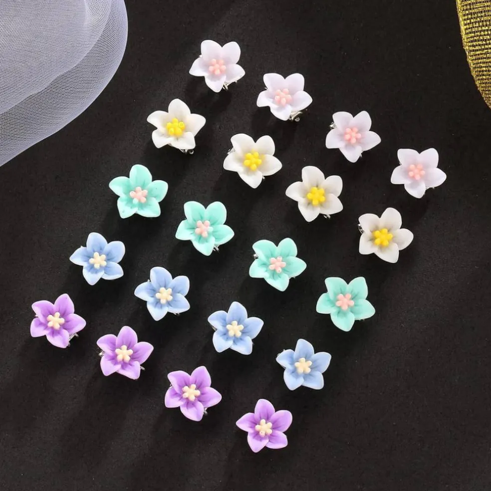 20Pcs Flower Hair Clips Accessories (Color)