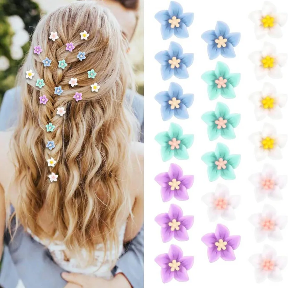 20Pcs Flower Hair Clips Accessories (Color)