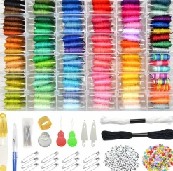 962PCS Friendship Bracelet Making Kit with Storage Box – 110 Colors Embroidery Floss Thread, 800 Beads, Cross Stitch Tools & DIY Jewelry Supplies for Bracelets, Crafts, Sewing, Embroidery & Gifts
