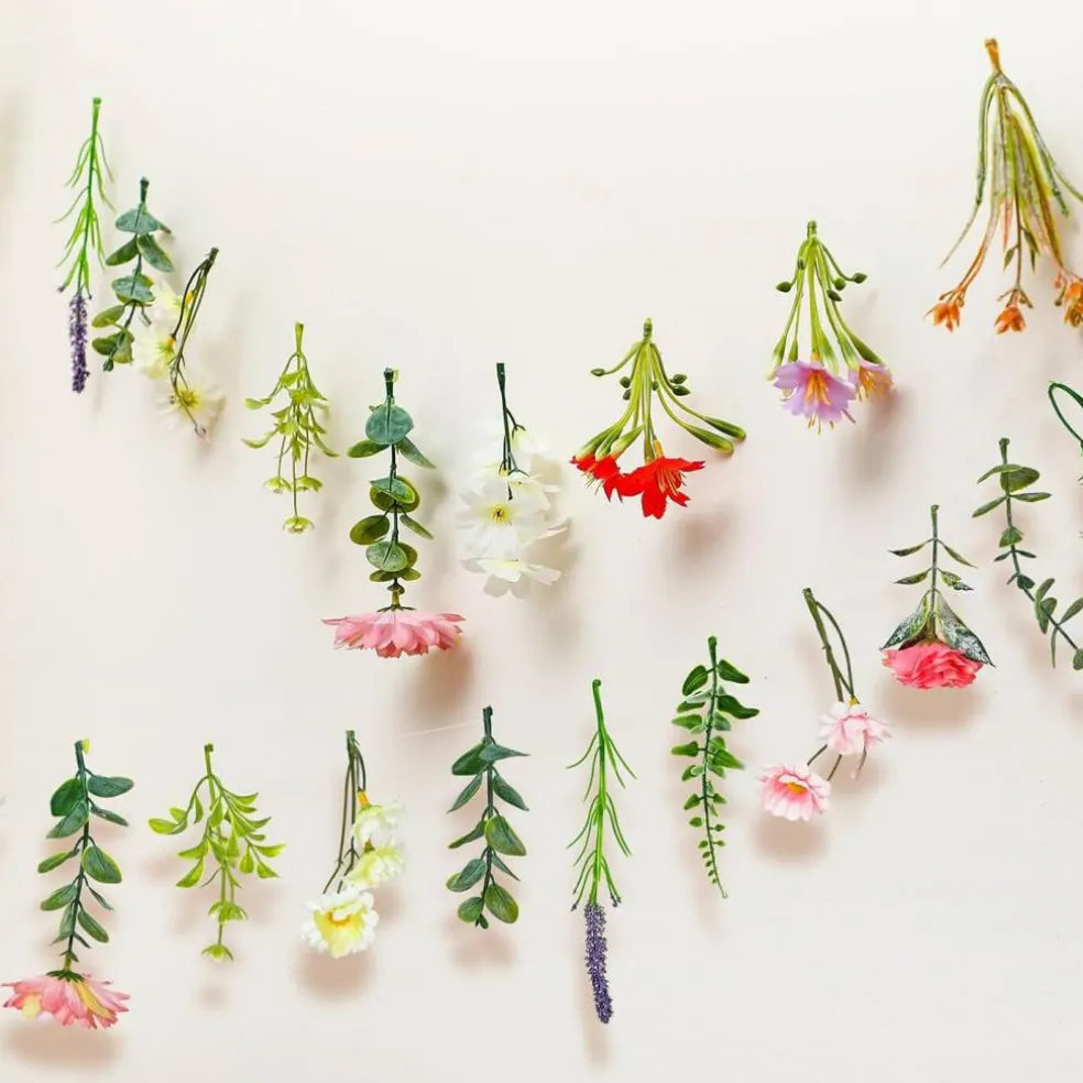 2 Pcs 6.6 ft Artificial Flower Party Banner