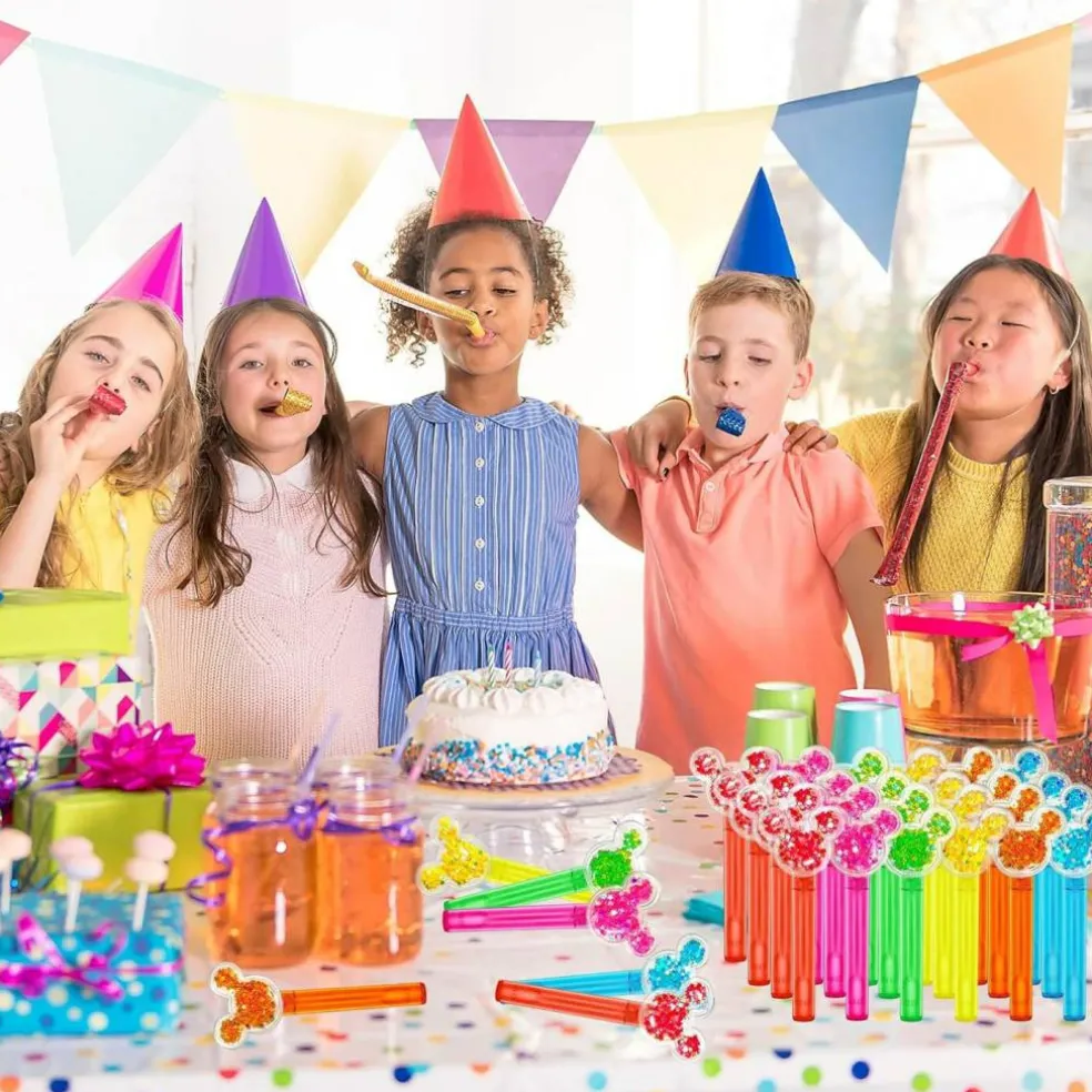 24Pcs Glitter Mouse Ear Bubble Wands for Kids