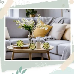 6 Pcs Green Artificial Artichokes Faux Vegetables Realistic Fake Fruits Decorative Bowl Fillers Kitchen Table Vase Centerpiece Summer Home Wedding Decor Large Size