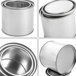 8Pcs Half Pint Metal Paint Cans with Lids, 1/2 Pint Empty Tin Buckets for Paint Storage, Crafts, Solvents, DIY Projects and Organization