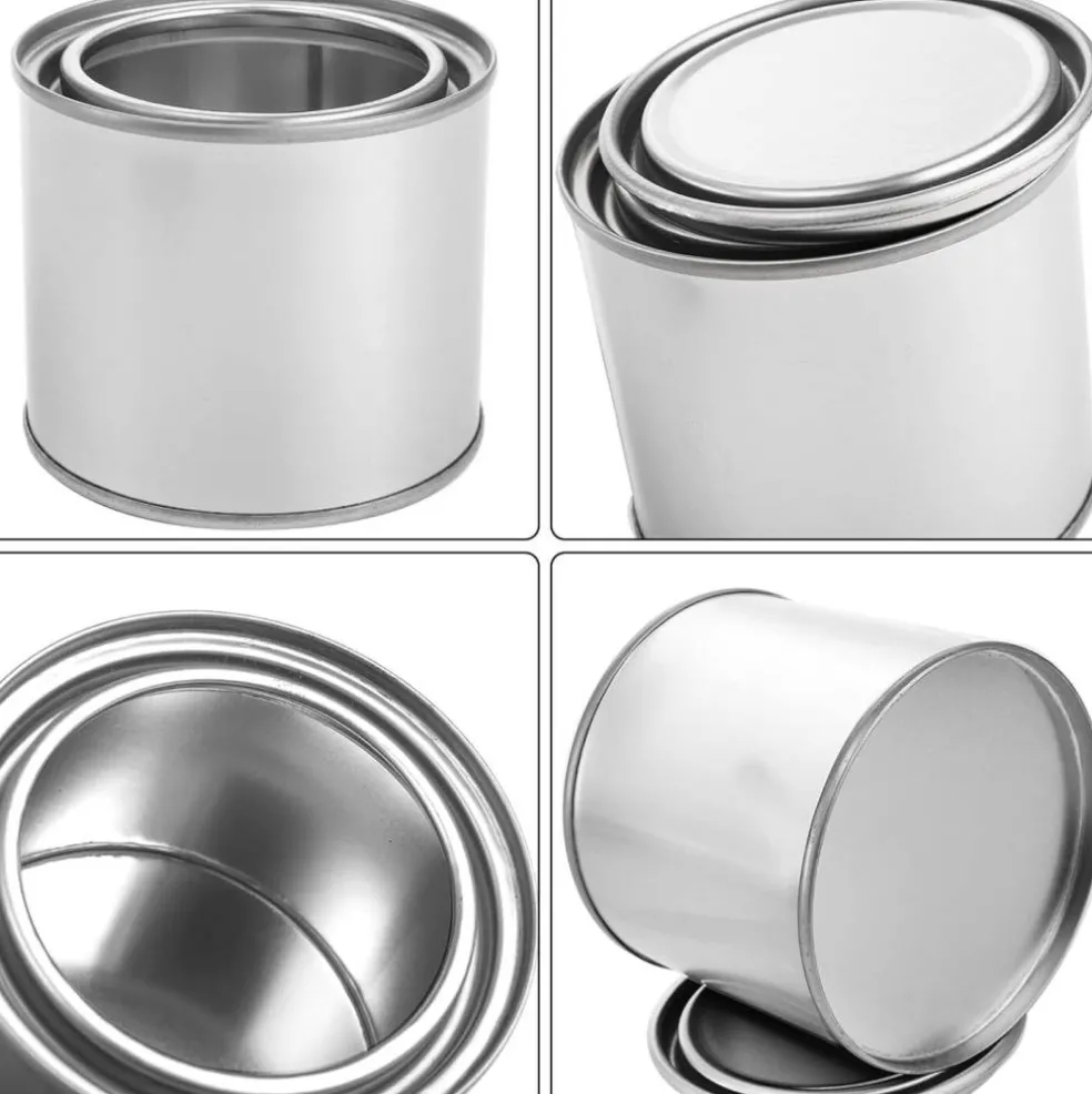 8Pcs Half Pint Metal Paint Cans with Lids, 1/2 Pint Empty Tin Buckets for Paint Storage, Crafts, Solvents, DIY Projects and Organization