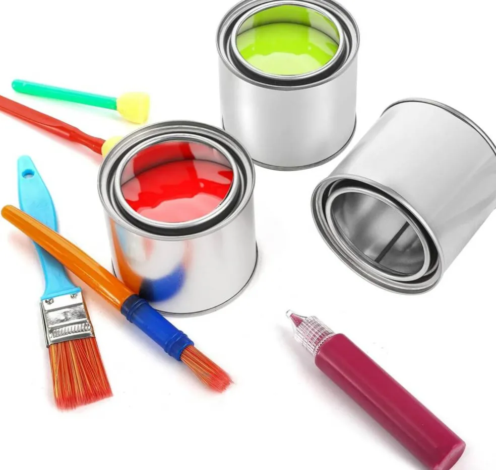 8Pcs Half Pint Metal Paint Cans with Lids, 1/2 Pint Empty Tin Buckets for Paint Storage, Crafts, Solvents, DIY Projects and Organization