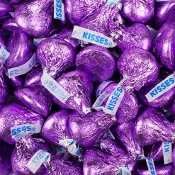 124 Pcs Halloween Candy Party Favors Hershey's Miniatures and Kisses - Purple Spirit