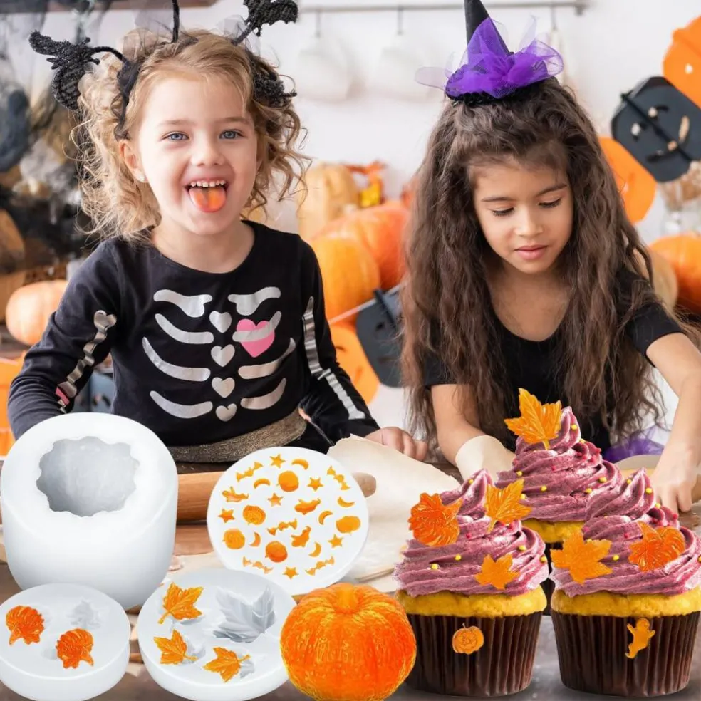 7 Pcs Halloween Pumpkin Candle Molds