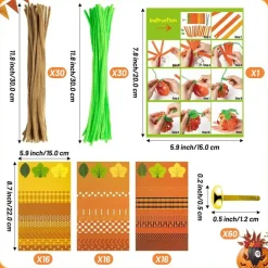36Pcs Halloween Pumpkin Craft Kit DIY Fall Thanksgiving Gratitude Pumpkin Thankful Craft Autumn Holiday Religious Decor Home School Classroom Fun Activities for Kids
