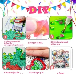 12 Pcs Happy Birthday Diamond Painting Greeting Cards with Envelopes, DIY 5D Rhinestone Birthday Card Making Kit, Cake & Floral Designs, Diamond Art Crafts for Adults, Family & Friends