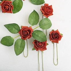 24 PCS 2-Inch Mini Artificial Foam Roses with Stems – Wedding Bouquet, Centerpiece & DIY Party Decorations