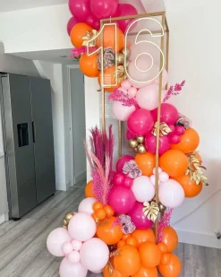 60 Pcs 12 inch Pink and Orange Latex Balloons