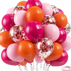 60 Pcs 12 inch Pink and Orange Latex Balloons