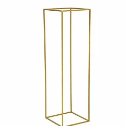 2 pcs 48-Inch tall Gold Matte Metal Geometric Stands Flower Vase Holders