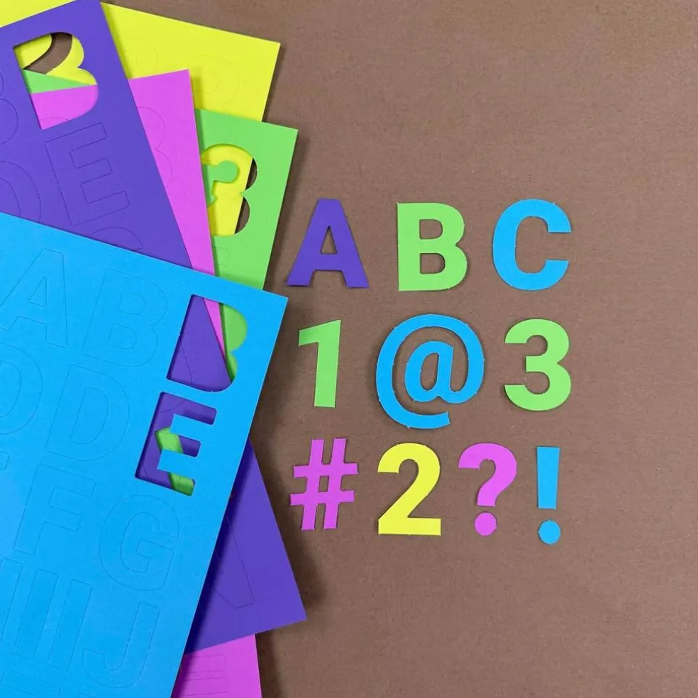636 Pcs 1.5 in. Happy Colors Bulletin Board Letters & Numbers (Happy)