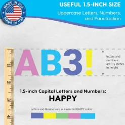 636 Pcs 1.5 in. Happy Colors Bulletin Board Letters & Numbers (Happy)