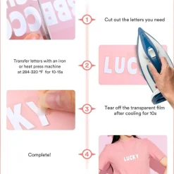 830Pcs Iron On Letters and Numbers for Clothing, 1 Inch White Heat Transfer Vinyl Alphabet Stickers, PU A-Z Letters 0-9 Numbers & Symbols for T-Shirts, Jerseys, DIY Crafts