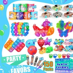 150 Pcs Kids Party Favors Fidget Toys Bulk Set for Goodie Bags Classroom Prizes and Birthday Gifts