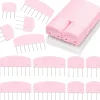 25PCS Knit Blocking Pins Kit Pink, Knit Blocking Combs for Knitting Crochet Lace Needlework Projects, Stainless Steel Knitting Block Tool for Blocking Mats