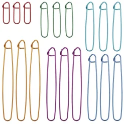 18 Pcs Knitting Stitch Holders, Yarn Stitch Holder Stitch Holders for Knitting Cable Needles Colorful Aluminum Crochet Stitch Holders Markers for Sewing Crocheting Supplies Tools Accessories
