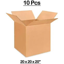 10 Pcs Large Corrugated Shipping Boxes 20 x 20 x 20 Inch for Packing and Storage Needs
