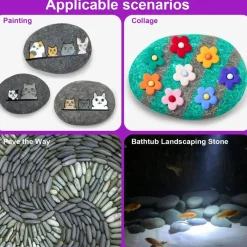 40 Pcs Large Rocks for Painting 25pcs 2-3” & 15pcs 3-4” River Rocks for Painting Natural Flat & Smooth Rocks for Painting for Kids & Adult Craft Gift