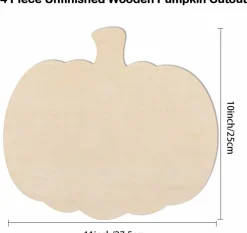 24PCS Large 11” Wooden Pumpkin Cutouts – Unfinished Craft Shapes for Halloween, Thanksgiving & Fall DIY Painting Decorations – Rustic Wood Pumpkin Craft Supplies for Party & Home Decor