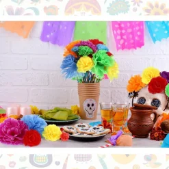 108 Pcs Marigold Flower Heads Bulk Day of The Dead (Colorful)