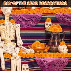 50PCS Marigold Flowers Artificial Marigold Flowers (50PCS-Orange)