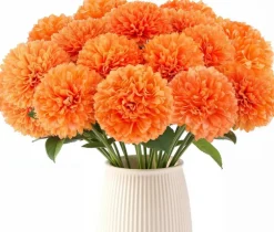 12PCS Marigold Flowers Mexican Silk (Orange) 2