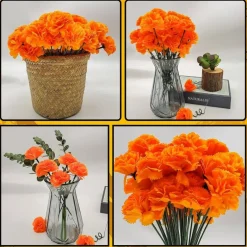 100 Pcs Marigold Flowers(Orange)7.9