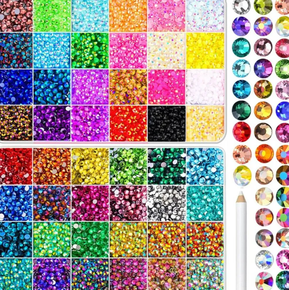 48000Pcs 3mm Flatback Rhinestones Gems - 48 Color
