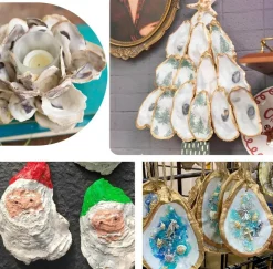 20 Pcs Natural Flat Oyster Shells for Crafts: 3-5 Inch Bulk Seashells – Cleaned, Odor-Free & Unpolished for Beach Decor, Wreaths, and DIY Projects