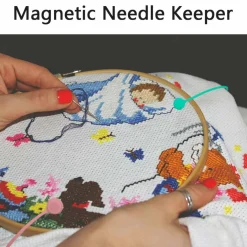 4 pcs Needle Minders Magnetic Cross Stitch Fabric Clips, Macron Color Magnetic Needle Minder, Perfect Cross-Stitch Embroidery and Needlework Accessories, Ideal Gift for Craft Enthusiasts